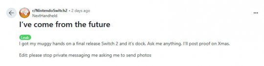 網(wǎng)友稱已經(jīng)拿到Switch