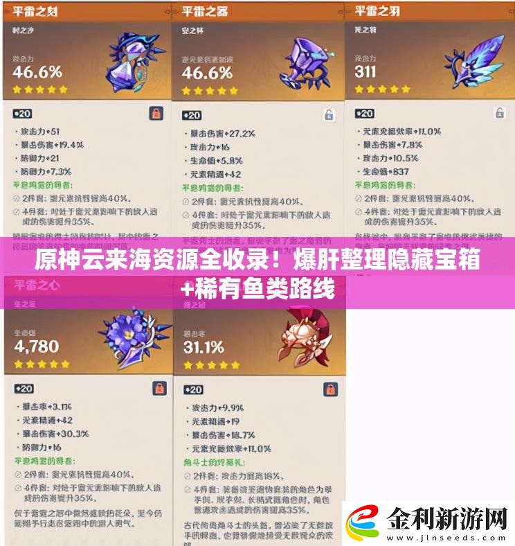 原神云來海資源全收錄！爆肝整理隱藏寶箱+稀有魚類路線