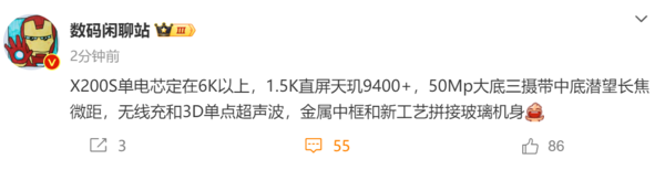 vivo X200s參數(shù)曝光